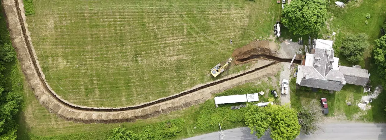 Aerial View of Geothermal Heat Pump Installation