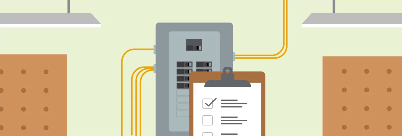 Electrical Panel with Checklist on Clipboard